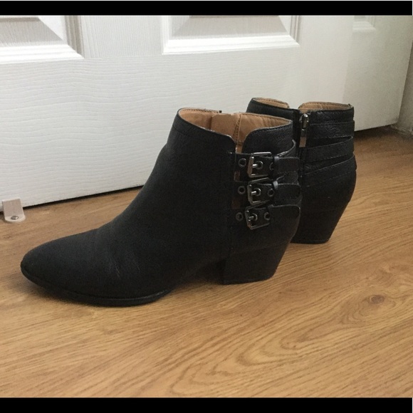 franco sarto side buckle booties